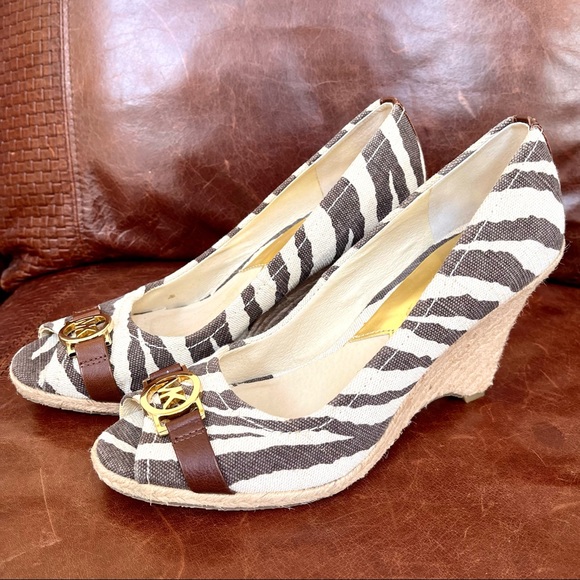 Michael Kors Open Toe Espadrille Wedge Shoes Size 10 - Picture 2 of 13